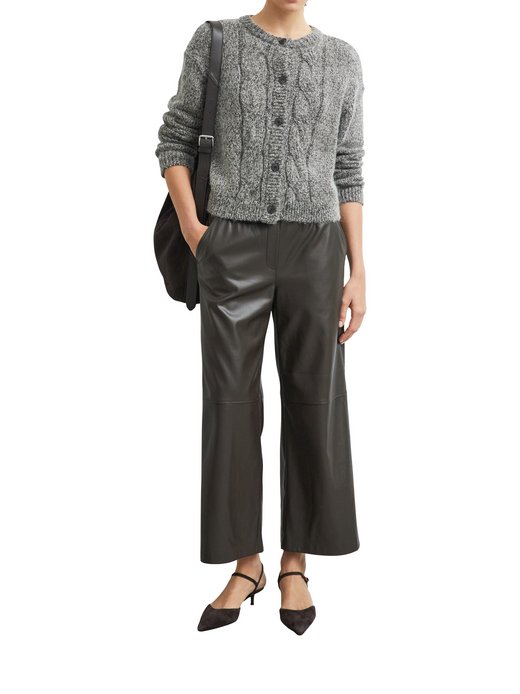 Damen Kunstlederhose