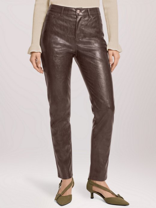 Damen Kunstlederhose