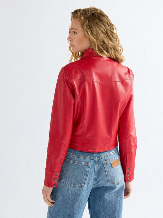 Damen Kunstlederjacke - Slim Seamed