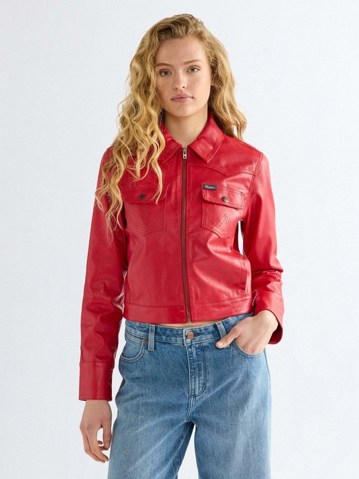 Damen Kunstlederjacke - Slim Seamed