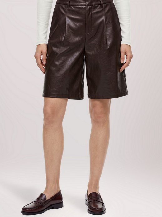 Damen Kunstledershorts