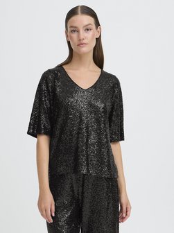 Damen Kurzarm-Bluse IHFAUCA