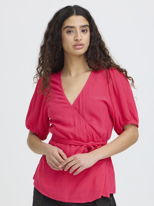 Damen Kurzarm-Bluse IHTAMIA