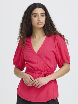 Damen Kurzarm-Bluse IHTAMIA