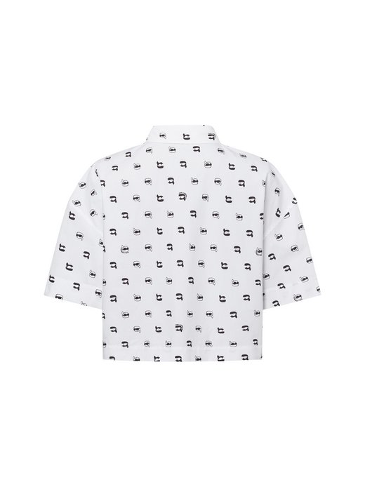 Damen Kurzarm-Bluse - Ikon AOP