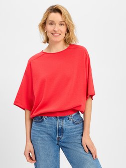 Artikelbild Damen Kurzarm-Pullover mit Cashmere-Anteil - Dilary von Drykorn in rot uni