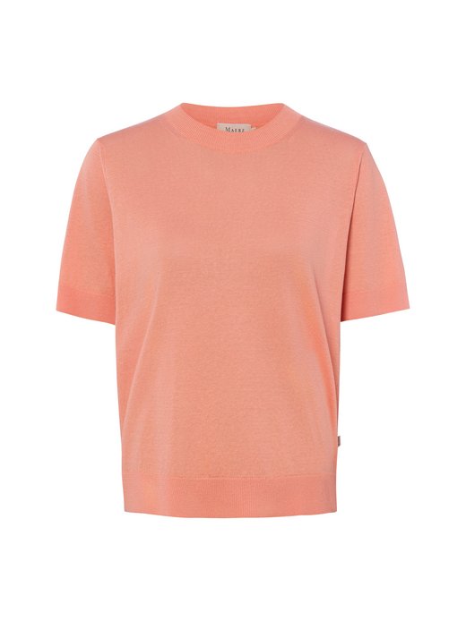 Damen Kurzarm-Pullover mit Leinenanteil