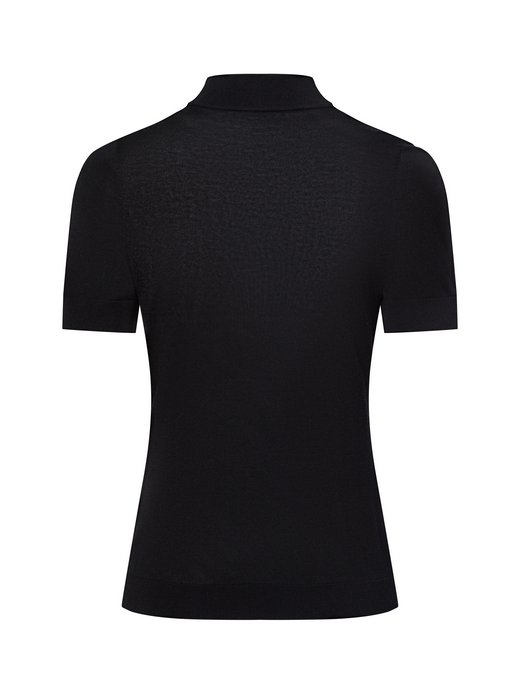 Damen Kurzarm-Pullover mit Seiden-Anteil