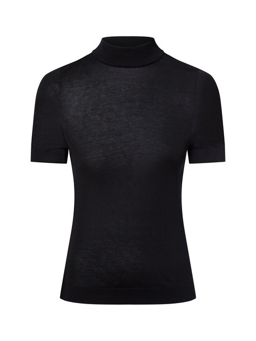 Damen Kurzarm-Pullover mit Seiden-Anteil