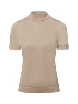 Damen Kurzarm-Pullover mit Seiden-Anteil