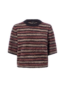 Damen Kurzarm-Pullover mit Woll- und Alpaka-Anteil - Primoro