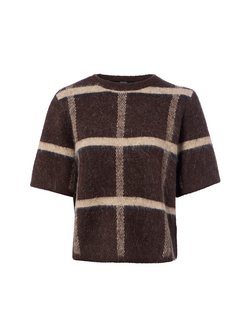Damen Kurzarm-Pullover mit Woll- und Alpaka-Anteil - Ticaro