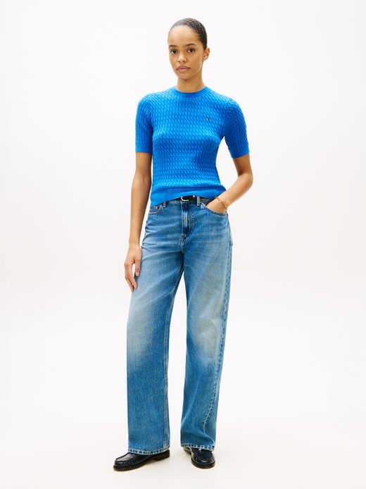 Damen Kurzarm-Pullover