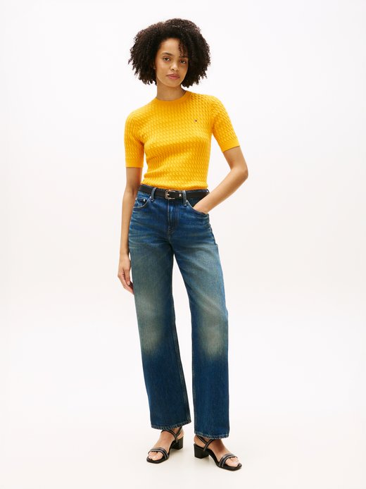 Damen Kurzarm-Pullover