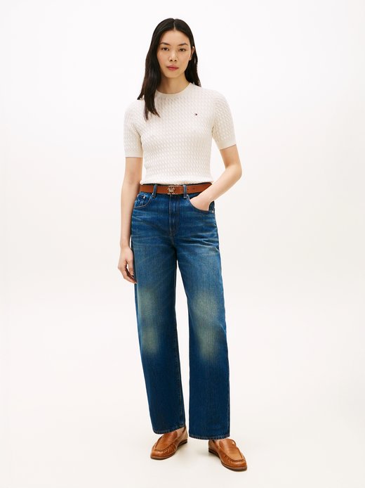 Damen Kurzarm-Pullover