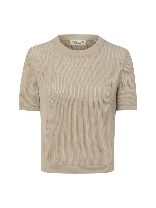 Damen Kurzarm-Strickpullover mit Leinen-Anteil