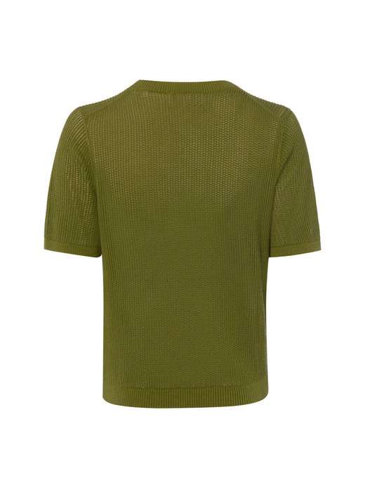 Damen Kurzarm-Strickpullover mit Leinen-Anteil