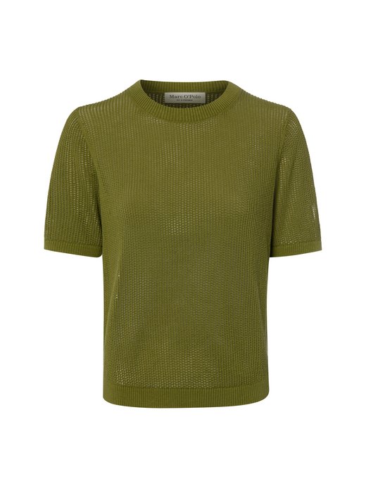 Damen Kurzarm-Strickpullover mit Leinen-Anteil