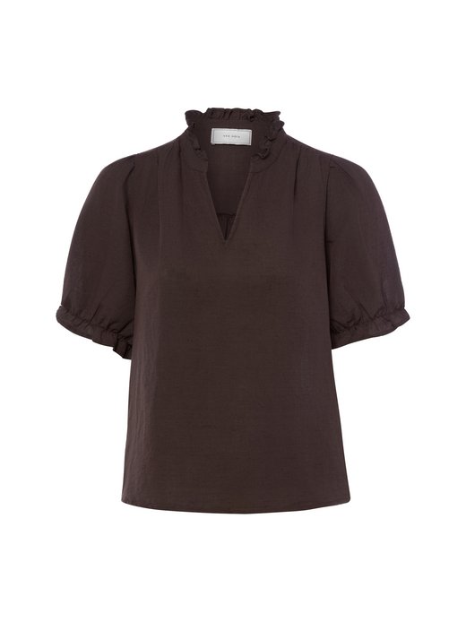 Damen Kurzarmbluse mit Leinen-Anteil - Odesa