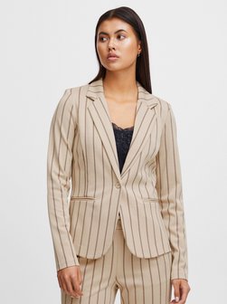 Artikelbild Damen Kurzblazer - IHRUTI von Ichi in beige gestreift