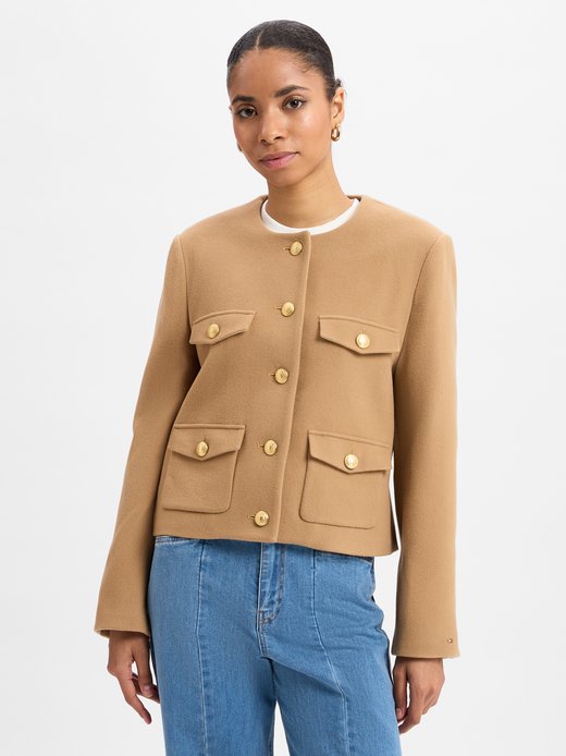 Damen Kurzblazer mit Wollanteil