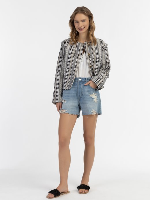 Damen Kurze Blazerjacke