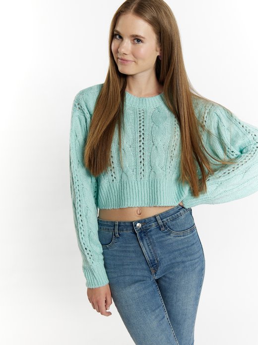 Damen Kurzer Strickpullover