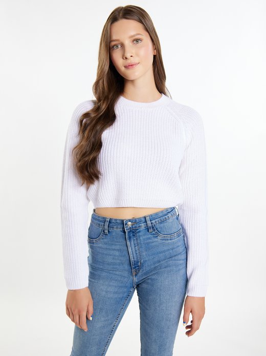 Damen Kurzer Strickpullover