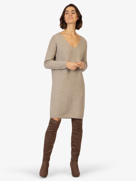 Damen Kurzes Strickkleid mit Schal