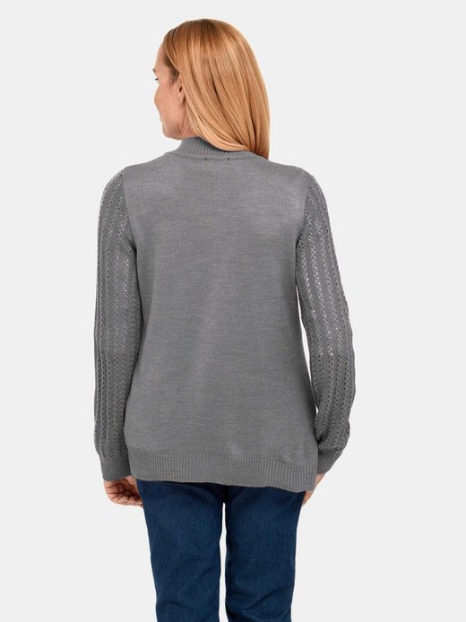 Damen Kurzgröße: Ajourstrickjacke