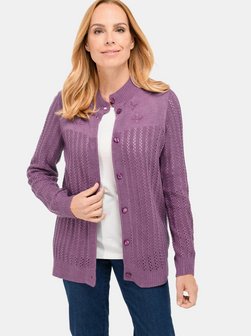 Damen Kurzgröße: Ajourstrickjacke