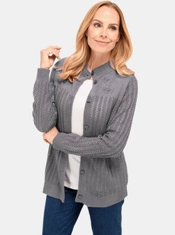 Damen Kurzgröße: Ajourstrickjacke