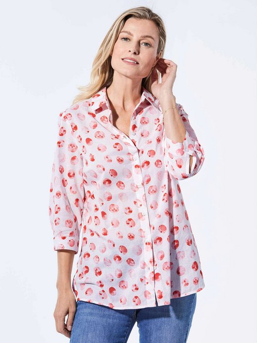 Damen Kurzgröße: Bluse mit Hemdkragen
