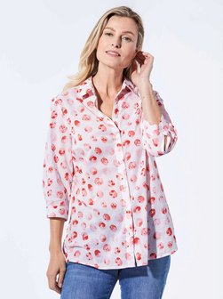 Damen Kurzgröße: Bluse mit Hemdkragen