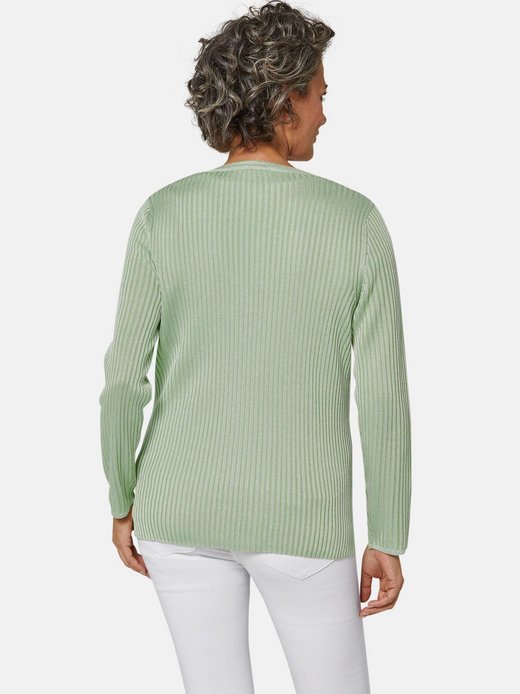 Damen Kurzgröße: Edle Strickjacke in Rippenstruktur