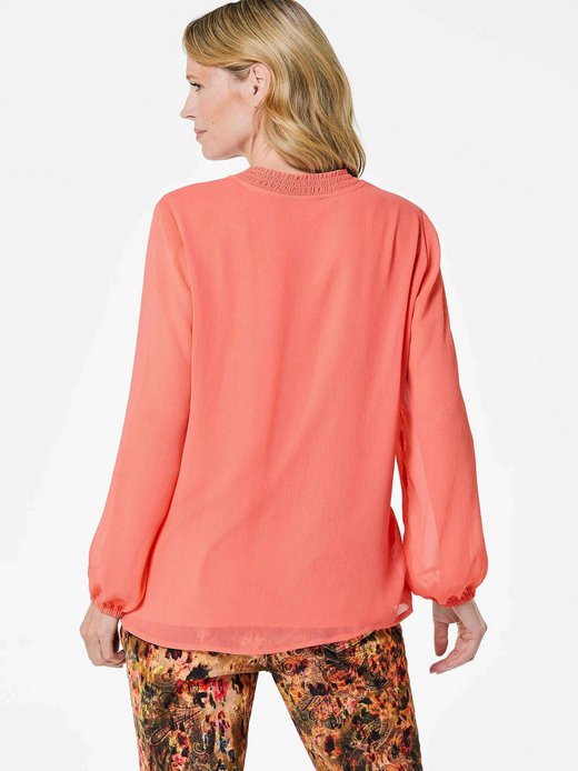 Damen Kurzgröße: Elegante Jersey-Bluse mit Rundhals