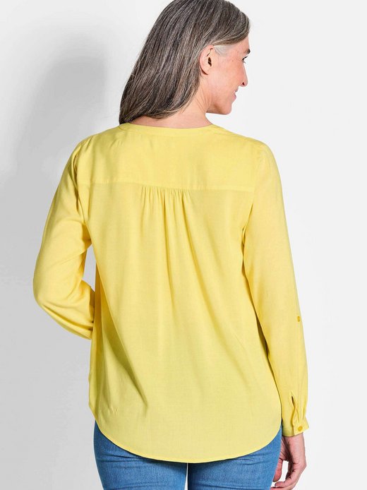 Damen Kurzgröße: Elegante Viskosebluse mit V-Ausschnitt