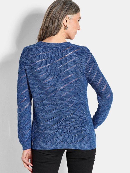 Damen Kurzgröße: Eleganter Langarm-Strick mit Glanz