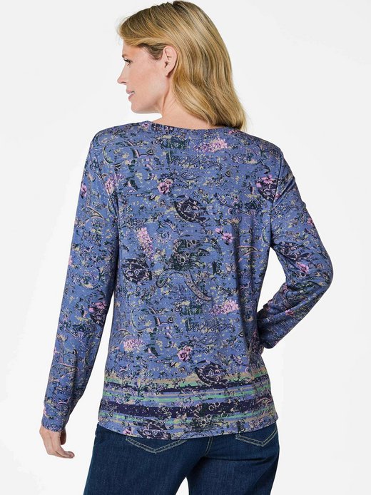 Damen Kurzgröße: Elegantes Blusenshirt, Paisley-Design