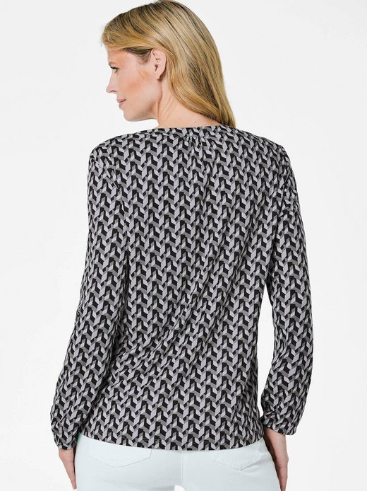 Damen Kurzgröße: Elegantes Blusenshirt mit V-Ausschnitt