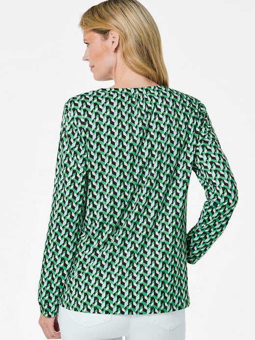 Damen Kurzgröße: Elegantes Blusenshirt mit V-Ausschnitt