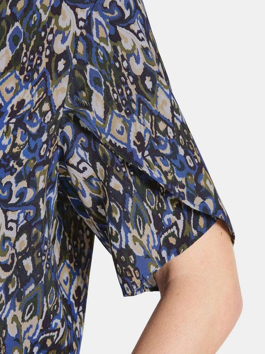 Damen Kurzgröße: Elegantes Halbarm Blusenshirt, Druck