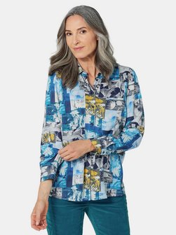 Damen Kurzgröße: Hemdbluse mit Druck
