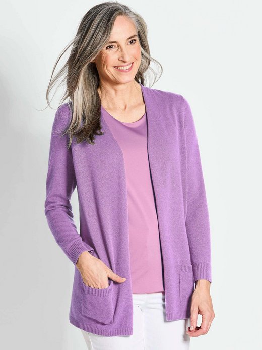 Damen Kurzgröße: Langarm Feinstrick-Cardigan