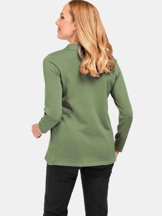 Damen Kurzgröße: Pullover mit Polokragen