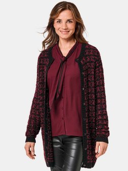 Damen Kurzgröße: Schicker Strickcardigan mit Glanzgarn