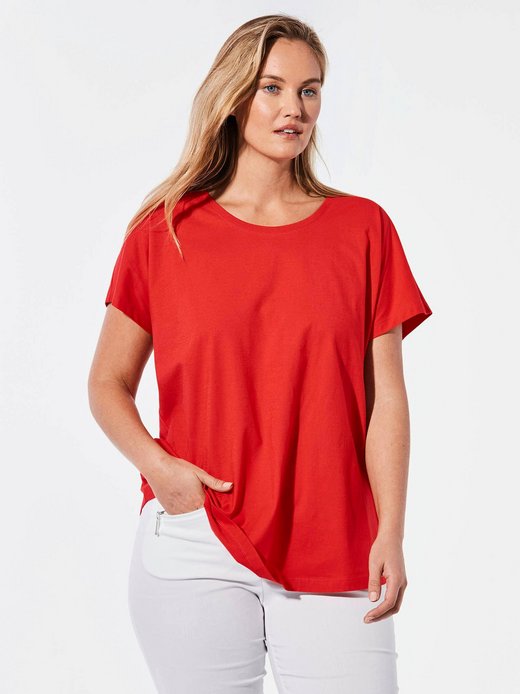 Damen Kurzgröße: Shirt mit Rundhalsausschnitt