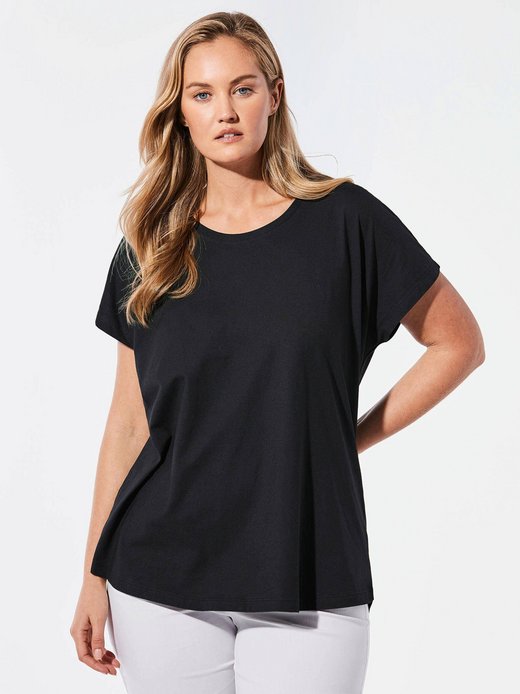 Damen Kurzgröße: Shirt mit Rundhalsausschnitt