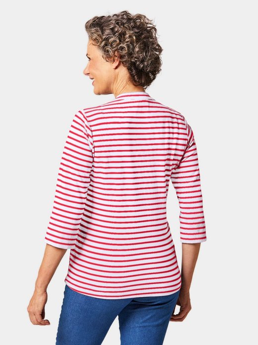 Damen Kurzgröße: Sportives Ringelshirt