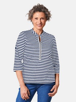 Damen Kurzgröße: Sportives Ringelshirt